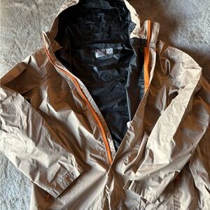 Dutch Bros Tan and Black Raincoat